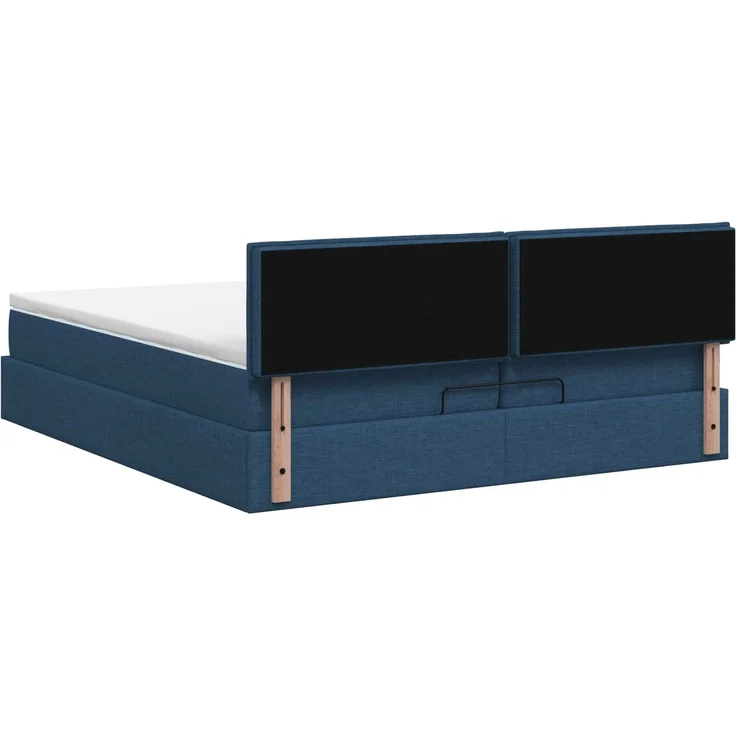 vidaXL Ottoman-Bett mit Matratze und LED Blau 200 x 200 cm Stoff 3456856 – Bild 10
