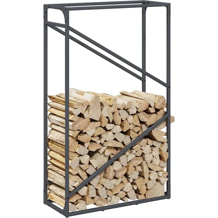 vidaXL Brennholzregal Anthrazit 60x25x100 cm Kaltgewalzter Stahl 864329 – Bild 3