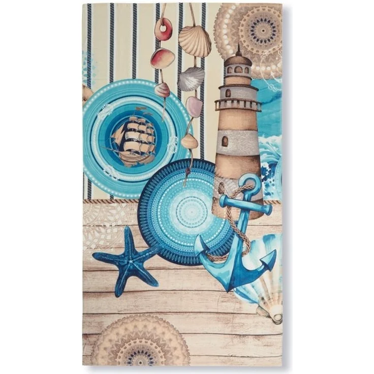 hip Family Strandtuch Liegetuch 100x180 Aldiana Leuchtturm Strand 33219 blau – Bild 3