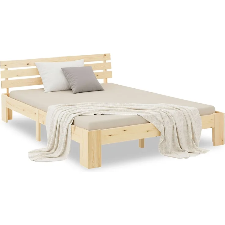 Homestyle4u Futonbett, Kiefernholz natur, 120x200 cm