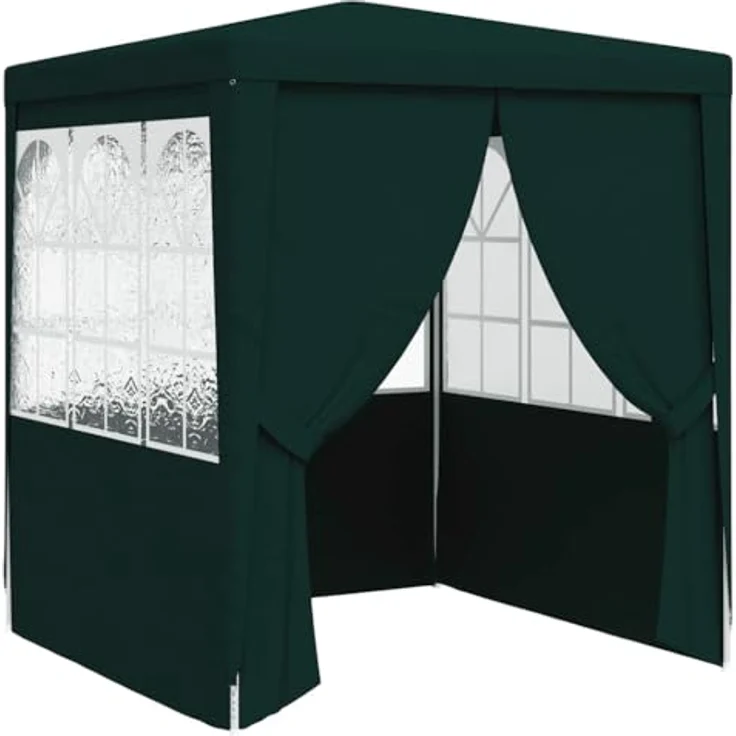 vidaXL Profi Partyzelt mit Seitenwänden UV-beständig Wasserbeständig Pavillon Festzelt Gartenpavillon Gartenzelt Garten Bierzelt 2x2 m Grün 90g/m² – Bild 2