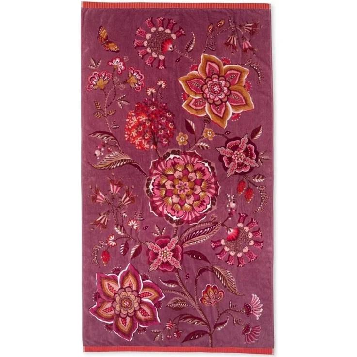 PIP Studio Family Strandtuch Liegetuch 100x180 Viva la Vida lila beere Blumen Floral – Bild 1