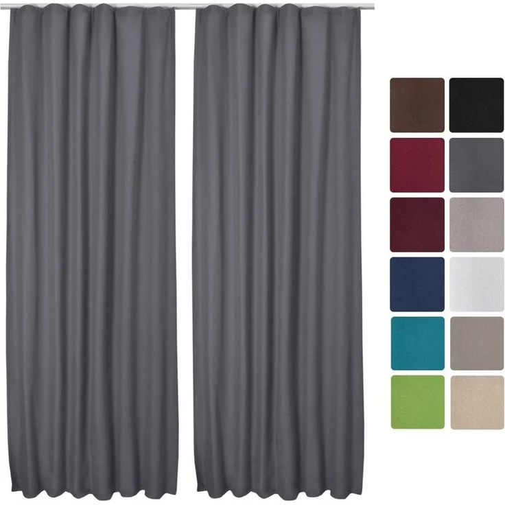 Beautissu Vorhang 2er Set Thermovorhang Gardine Anthrazit Amelie TK, 140x245cm, Vorhang isolierend Kälte- & Hitzeschutz Universalband Verdunkelnd – Bild 5