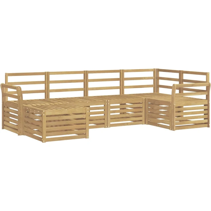vidaXL Outdoor-Sofagarnitur 6 stk. 5-Sitzer Weiß Polyester 3392114 – Bild 2
