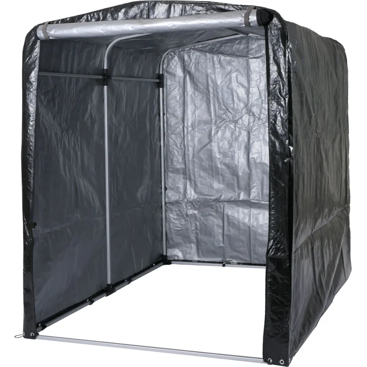 Fahrradgarage HWC-N61, Foliengarage Aufbewahrungsgarage Garagenzelt, Alu UV-Schutz wasserfest, 201x157x201cm ~ anthrazit – Bild 9
