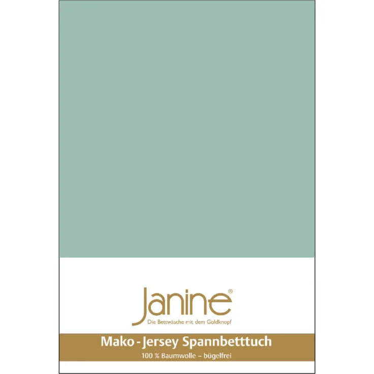 Janine Mako Jersey Spannbetttuch Bettlaken 180 - 200 x 200 cm OVP 5007 36 rauchgrün