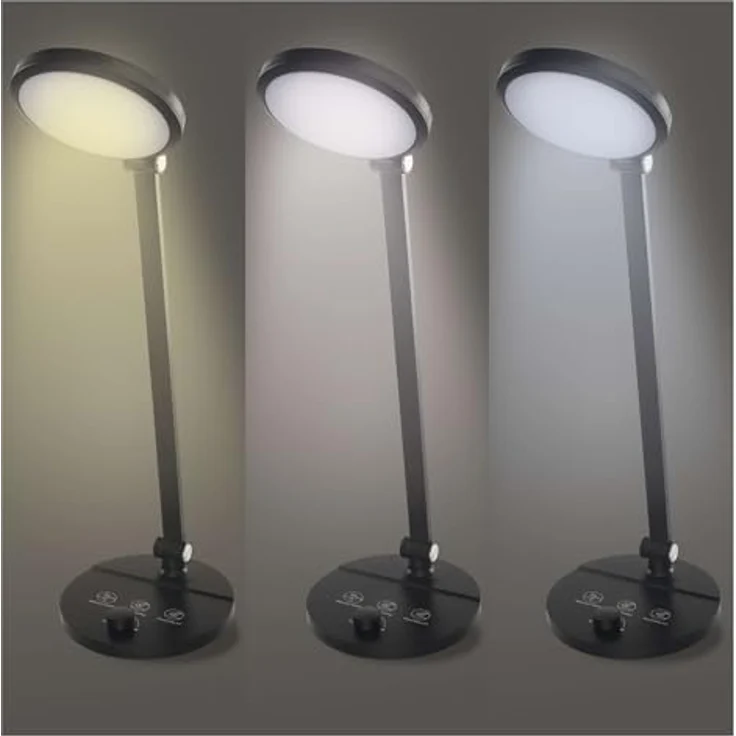 EMOS LED-Schreibtischlampe CHARLES, 80 LEDs, 7,6W, 550lm, klappbar, neigbar, einstellbare Farbtemperatur, schrittweises Dimmen, schwarz – Bild 5