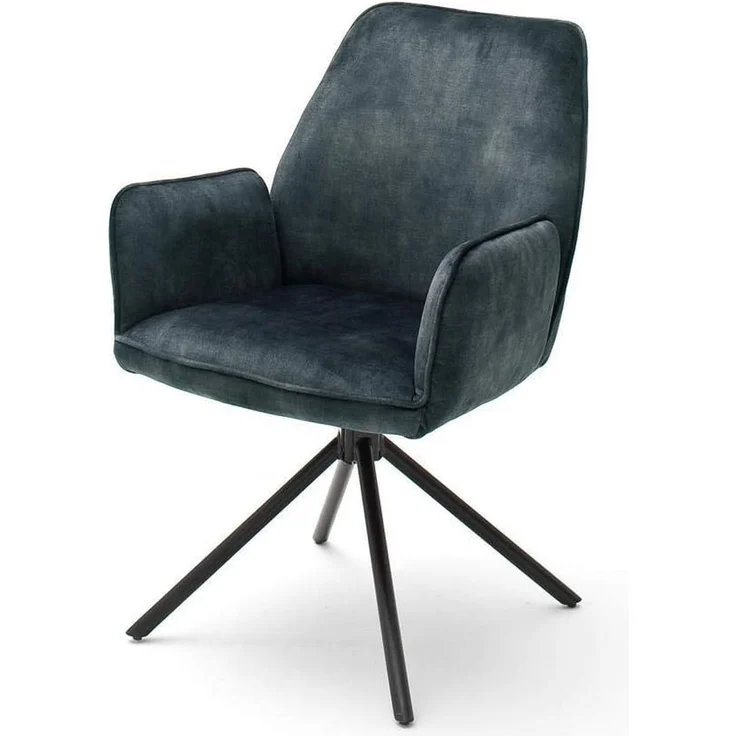 Esszimmerstuhl >Ottawa< mit Armlehne in Petrol - 60x89x64 (BxHxT) 180 °drehbar – Bild 3