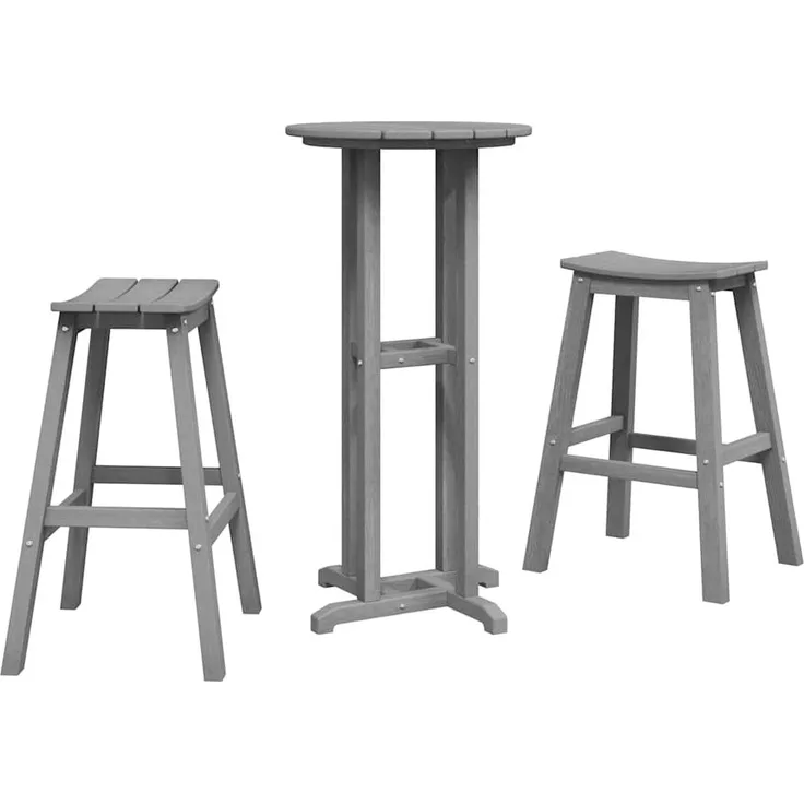 vidaXL Garten Bar Set 3 pcs Hellgrau HDPE 3335803