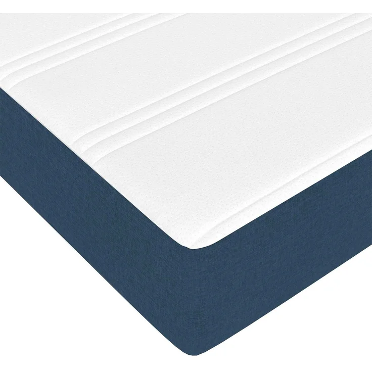 vidaXL Bettgestell mit Matratze mit Matratze 2 pcs Blau Stoff 3399458 – Bild 9