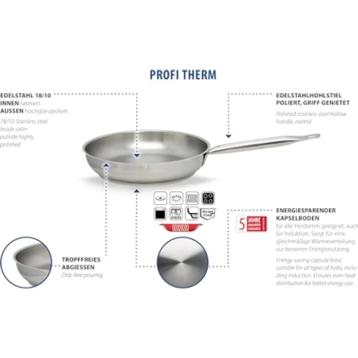 ELO Bratpfanne PROFI THERM D 24 cm silber Pfannen-Set Pfanne Pfannenset – Bild 3