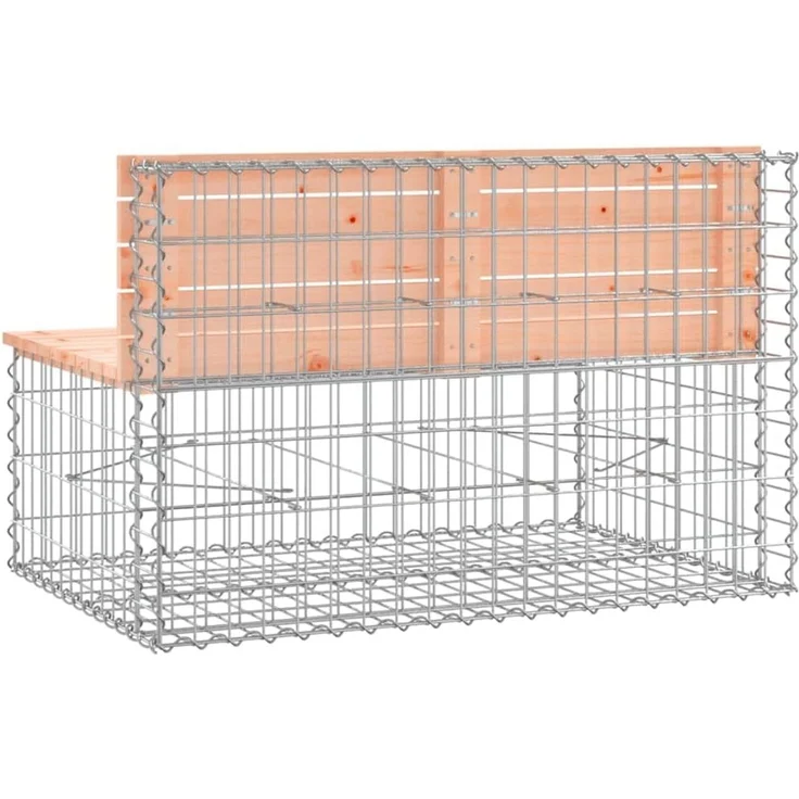 DELUKE® Gartenbank Gabionen INO aus Stahl 103x70x65cm Massivholz Douglasie Gabionenbank Gartenbank mit Sitzfläche aus Gabionen Steinkorb Gabionengitter Ziergabione Drahtkorb befüllbar – Bild 4