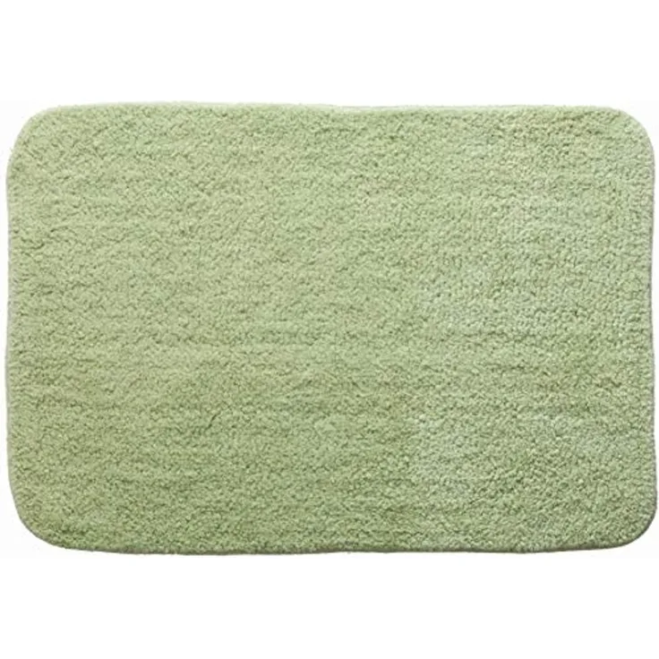 Spirella Badteppich Badematte Duschvorleger 100% Baumwolle Hochflor | flauschig | rutschhemmend | geeignet für Fußbodenheizung | 50x70 cm | Hellgrün