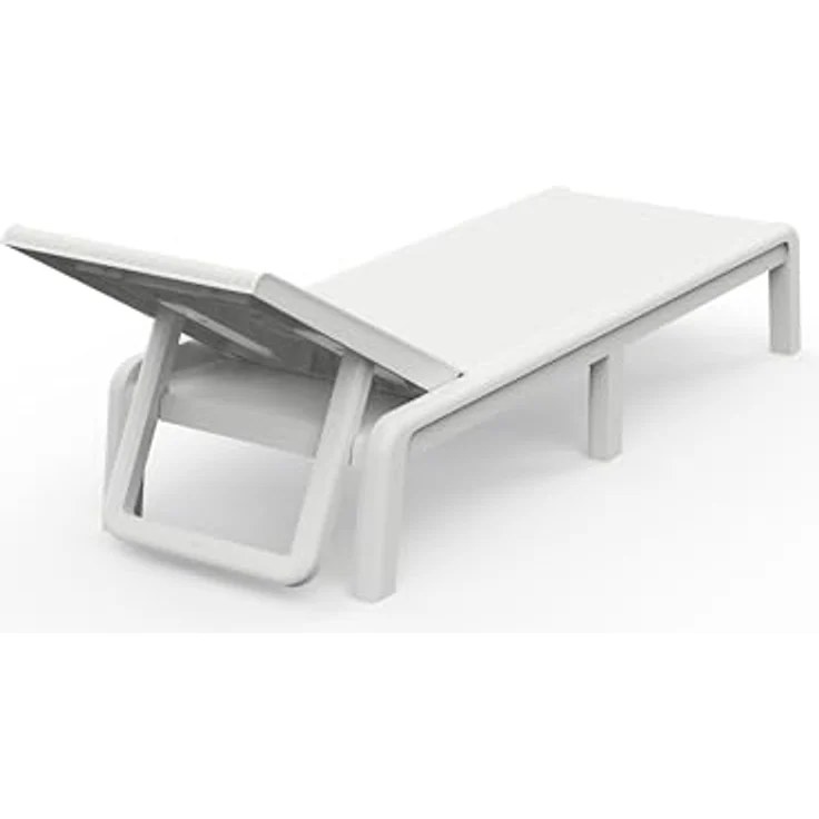 KETER Palma Sonnenliege für den Garten mit 4-Fach Verstellbarer Rückenlehne, klappbare Gartenliege, weiß, 187 x 58 x 29 cm, pflegeleicht, wetterfest und UV-beständig – Bild 3