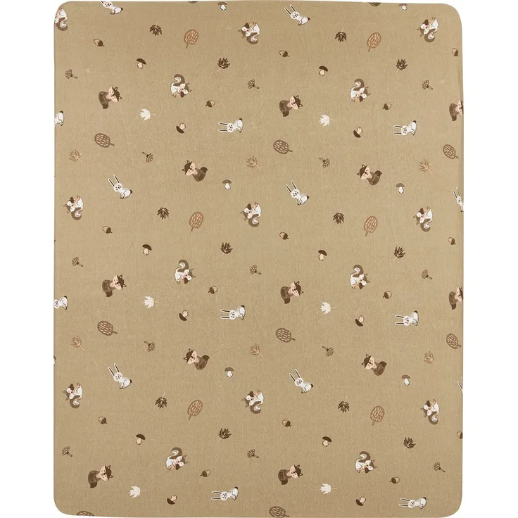 Meyco Hoeslaken jersey print Forest Animals Sand R