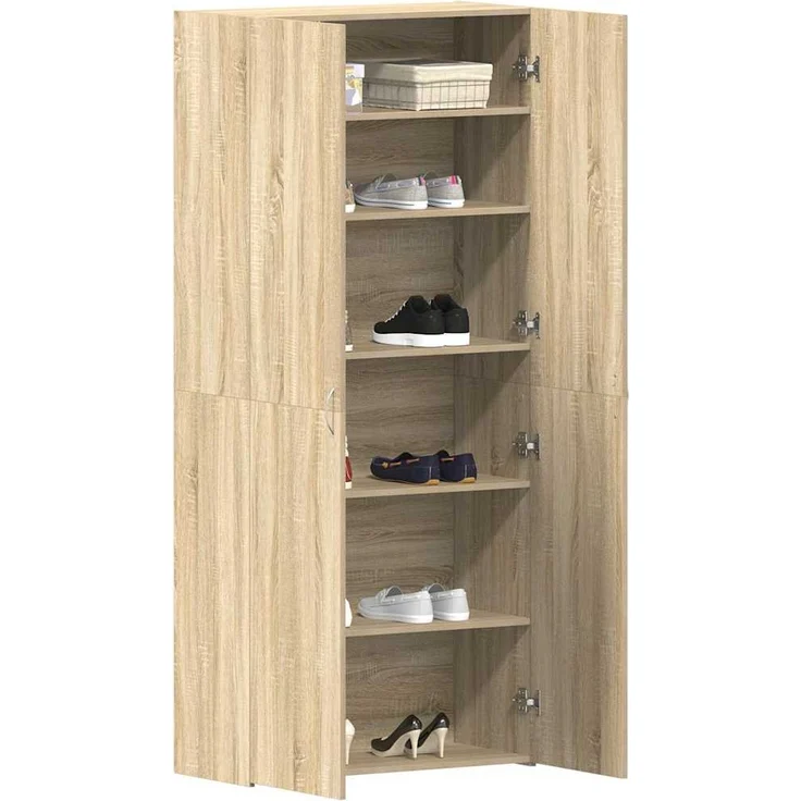 vidaXL Schuhschrank mit Regal Braun 80 x 35,5 x 180 cm Holzwerkstoff 3333838 – Bild 2