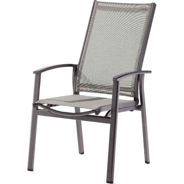 Sieger Lima Stapelsessel stapelbar, Aluminium Anthrazitgrau / Silbergrau 63 x 110 x 65 cm
