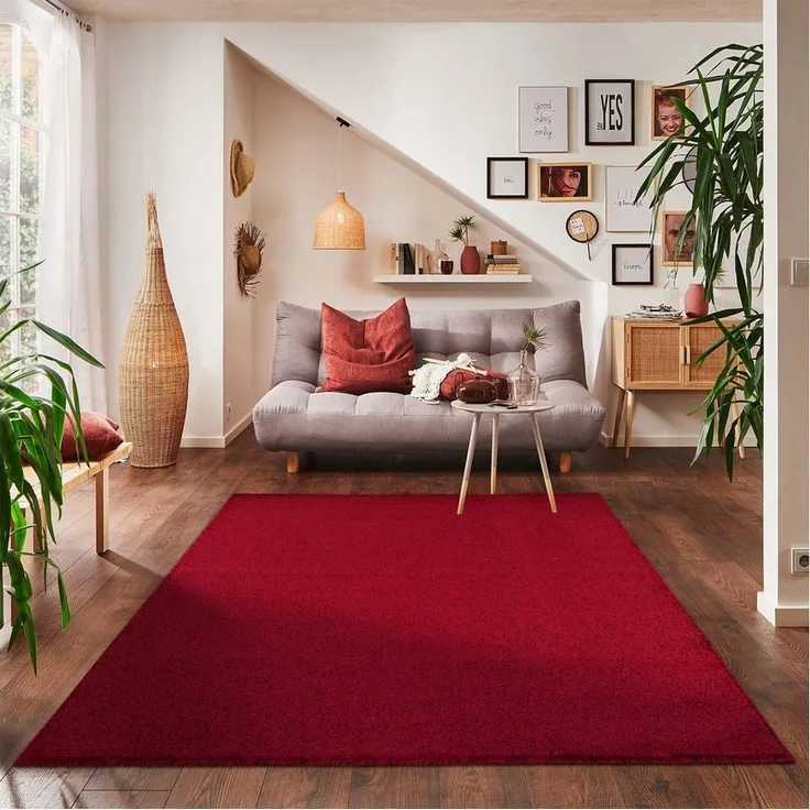 Carpettex Veloursteppich Unicolor - Einfarbig, Läufer, Höhe: 11 mm, Einfarbig Kurzflor Teppich Wohnzimmer verschiedene farben und größen