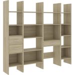 vidaXL 4-tlg. Bücherregal-Set Sonoma-Eiche Spanplatte