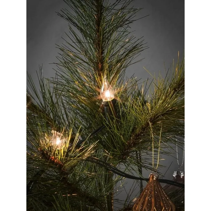 KONSTSMIDE Christbaumkerzen 1027-000 Baumkette Topbirnen gedrehte Spitze 20er warmweiß/grün innen