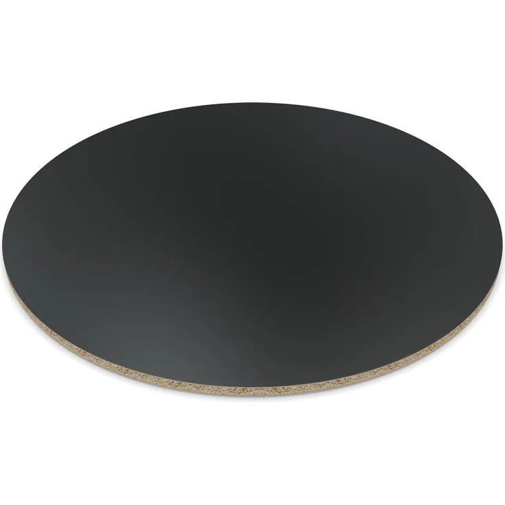 Dekor Spanplatte 28mm Tischplatte rund melaminharzbeschichtet schwarz mit ABS Kante Umleimer - Größe 140 x 140 cm - Höhe 2,8 cm - Farbe Vulkanschwarz – Bild 3
