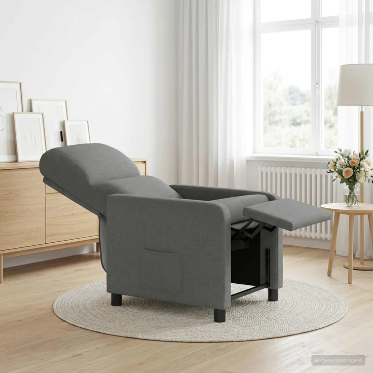 vidaXL Liegesessel Dunkelgrau Polyester 42034818 – Bild 3