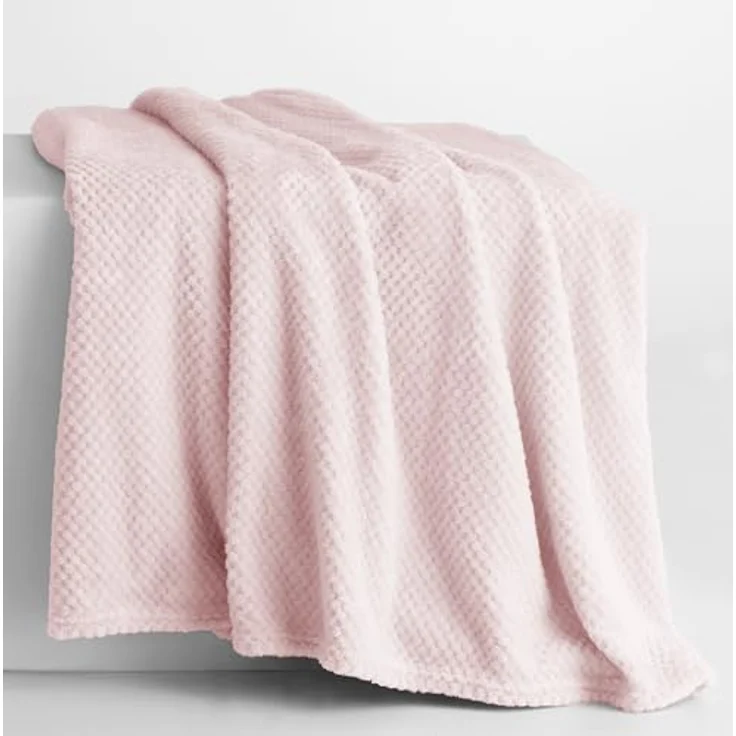 DecoKing Kuscheldecke 70x150 cm rosa Decke Microfaser Wohndecke Tagesdecke Fleece weich sanft kuschelig skandinavischer Stil pink Puder Henry – Bild 3