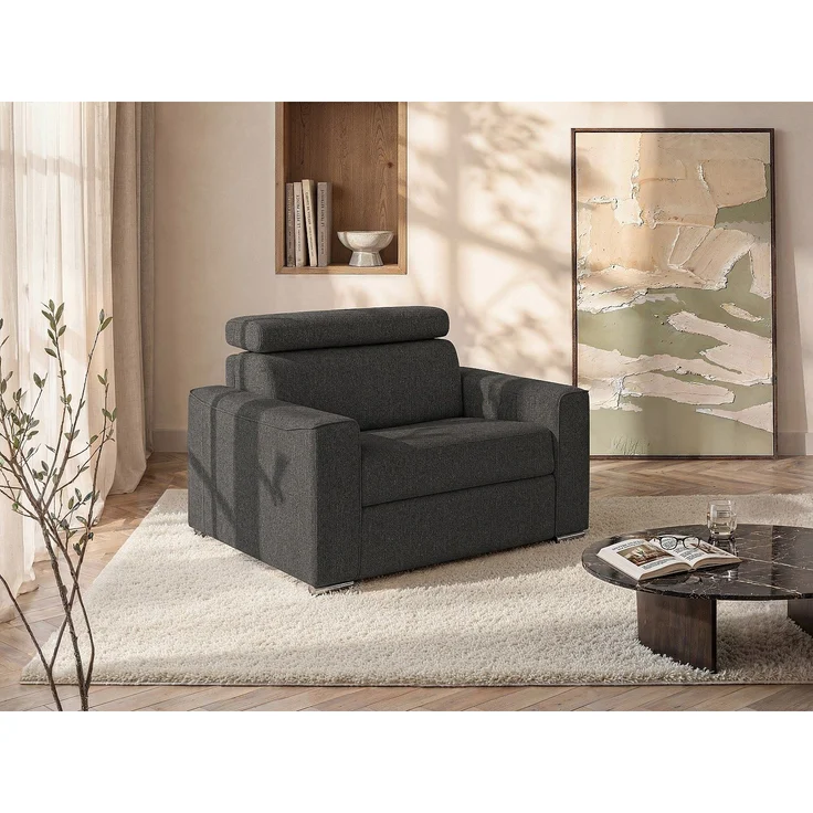 Vente-unique - VIZIR - Schlafsessel - Metall - Stahl - Grau - 124 x 95 x 105 cm – Bild 2