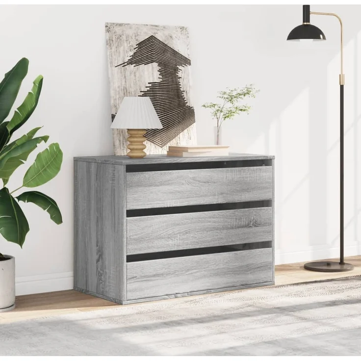 vidaXL Kommode Grau Sonoma 80x41x58 cm Holzwerkstoff 852857 – Bild 2