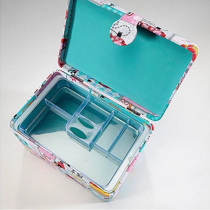 Kobolo Nähkorb Nähkästchen rechteckig multicolor mit Griff (Multicolor) – Bild 2