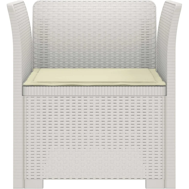 vidaXL 1-Sitzer Sessel mit Kissen Rattan-Look PP Weiß 8011860 – Bild 4