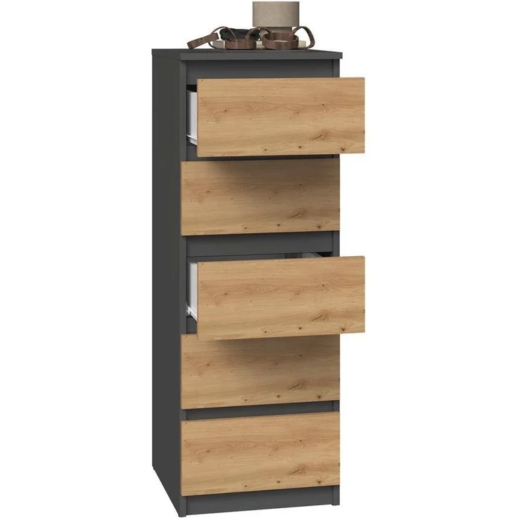 ibonto HOCHKOMMDE ANTHRAZIT / ARTISAN EICHE 45 x40x111cm (H 111 x T 40 x B 40 cm) – Bild 2
