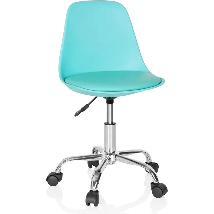 hjh OFFICE 742015 Kinder- und Jugenddrehstuhl Fancy II Kunstleder Türkis moderner Drehstuhl höhenverstellbar