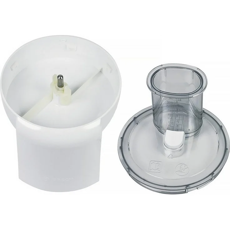 BOSCH Küchenmaschinen Zubehör-Set Durchlaufschnitzlergehäuse 00653187, mit Kupplung, Mitnehmer, Becher – Bild 3