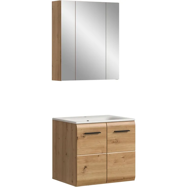 Badkombination (B/H/T: 60x185x46 cm) in Artisan Oak Nachbildung und Artisan Oak Nachbildung