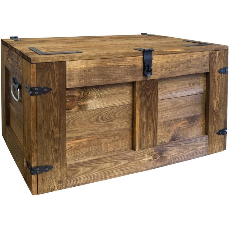 Kistenkolli Altes Land Allzweckkiste Grosse Holztruhe Oskar Palisander 80x45x47cm Schatztruhe Aufbewahrungs (Spar-Set, 1er Set) – Bild 1