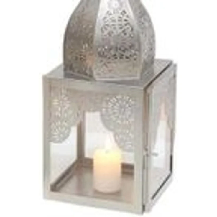 Orientalisches Windlicht Modena Silber M – Bild 5