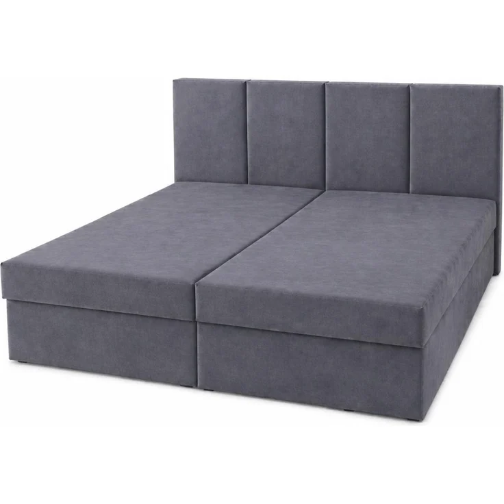 KRISAN MÖBEL Kontinentalbett DREAM1 Grau, Premium-Komfort für Ihr Schlafzimmer mit 2 Bettkasten, Bonell-Federkern Matratze und Topper, 180 x 200 cm – Bild 1