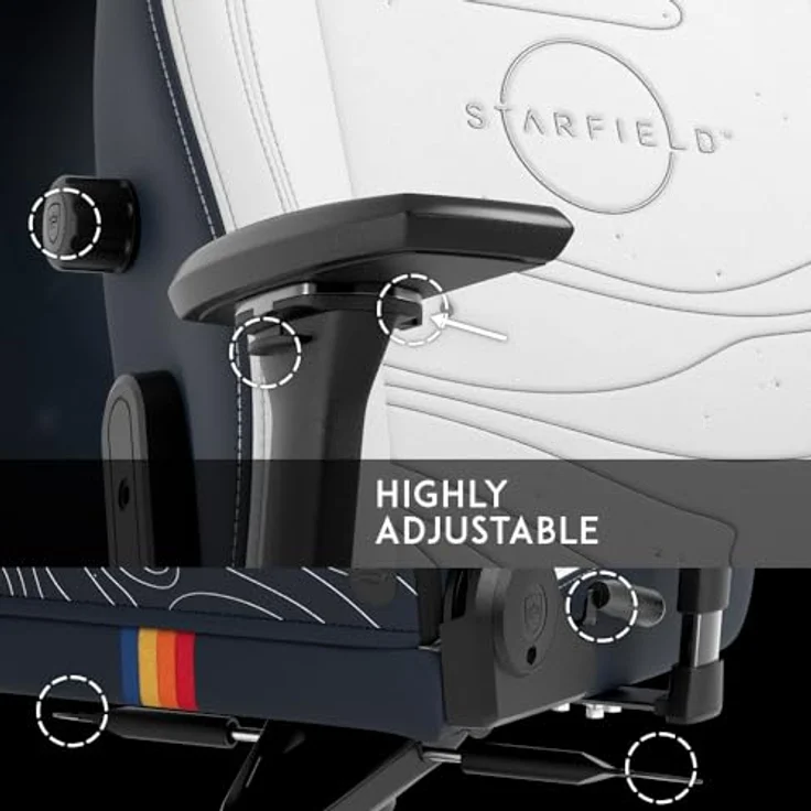noblechairs LEGEND Gaming Stuhl - Starfield Edition, ergonomisch mit Kaltschaumpolsterung und 60-mm-Rollen, bis 150 kg belastbar – Bild 5