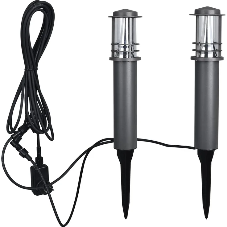 MeLiTec 2er Set LED Gartenleuchten GL13 rund, anthrazit – Bild 7