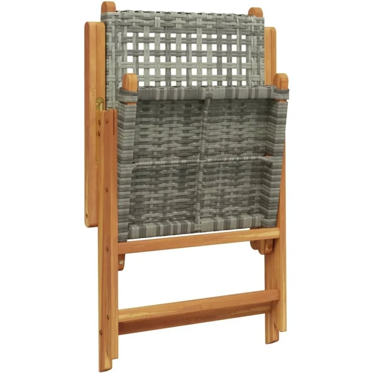 vidaXL Gartenstühle 2 Stk. Grau Massivholz Akazie und Poly Rattan 367652 – Bild 3