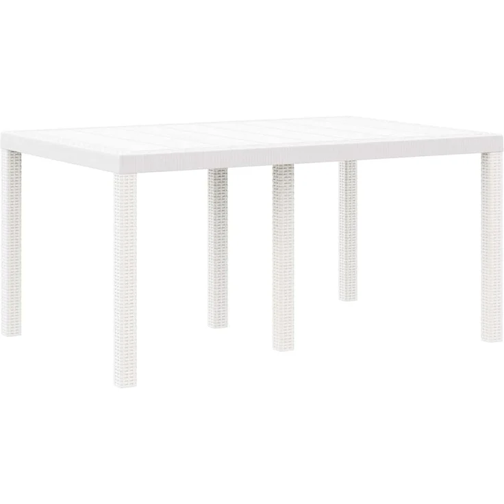 vidaXL Gartentisch Weiß 150 x 100 x 73 cm Poly-Rattan 871686 – Bild 1