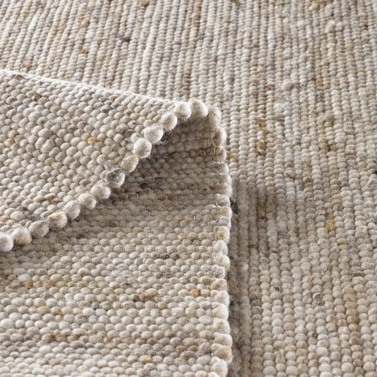 TaraCarpet Wollteppich TaraCarpet Handwebteppich Helsinki, rechteckig, Höhe: 10 mm, gewalkter Wohnzimmer-Teppich Schurwolle Schlafzimmer Esszimmer 070x130 – Bild 3