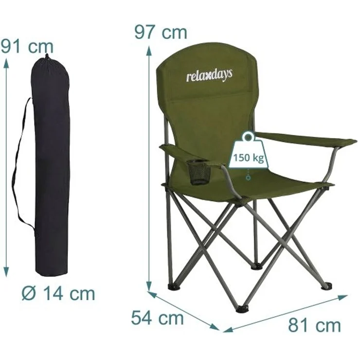 Relaxdays Faltbarer Camping Stuhl 2er Set – Bild 4