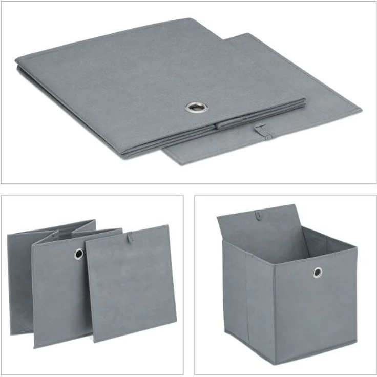 Graue Aufbewahrungsbox im 4er Set – Bild 6