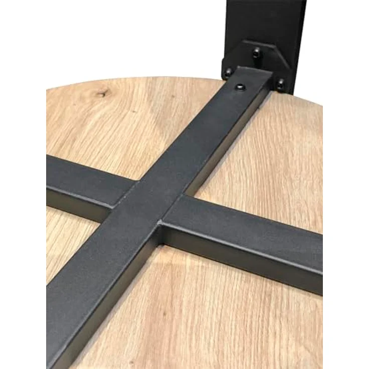 XXXL Beistelltisch, Eiche, Metall und Holzwerkstoff, rund, 50x46x50 cm, ideal für Wohnzimmer – Bild 7