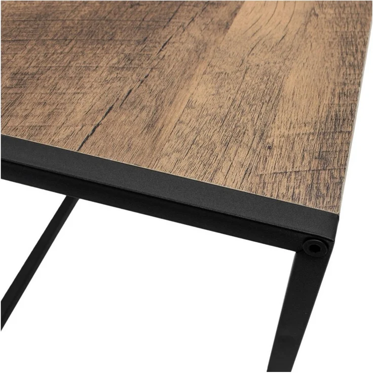 Spetebo Beistelltisch Holz Beistelltisch mit Metall Gestell (Anzahl, 1-St, Stück), vielseitig einsetzbar – Bild 2