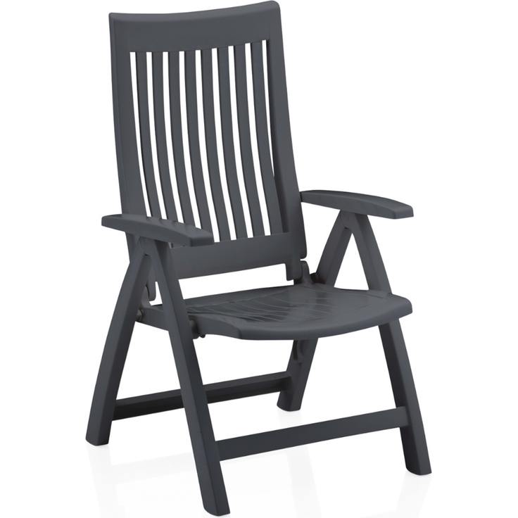 Kettler Roma Klappsessel - verstellbarer Gartensessel aus Kunststoff - anthrazit