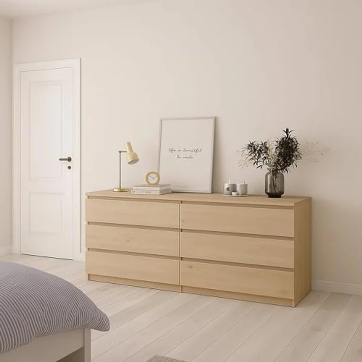Dmora - Kommode Victoire, Wohnzimmerbuffet, Wohnzimmer-Sideboard, Moderne Küchen-Speisekammer, 154x50 h68 cm, Eiche – Bild 1