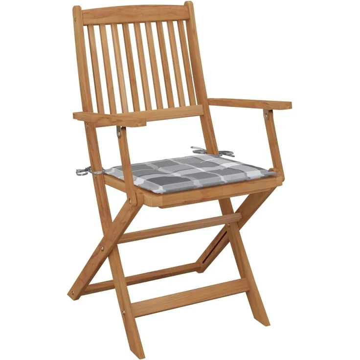 vidaXL Klappbare Gartenstühle 6 Stk. mit Kissen Massivholz Akazie 3074954 – Bild 2